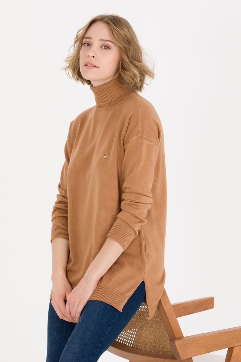 Kadın Camel Balıkçı Yaka Kazak - 50258080006