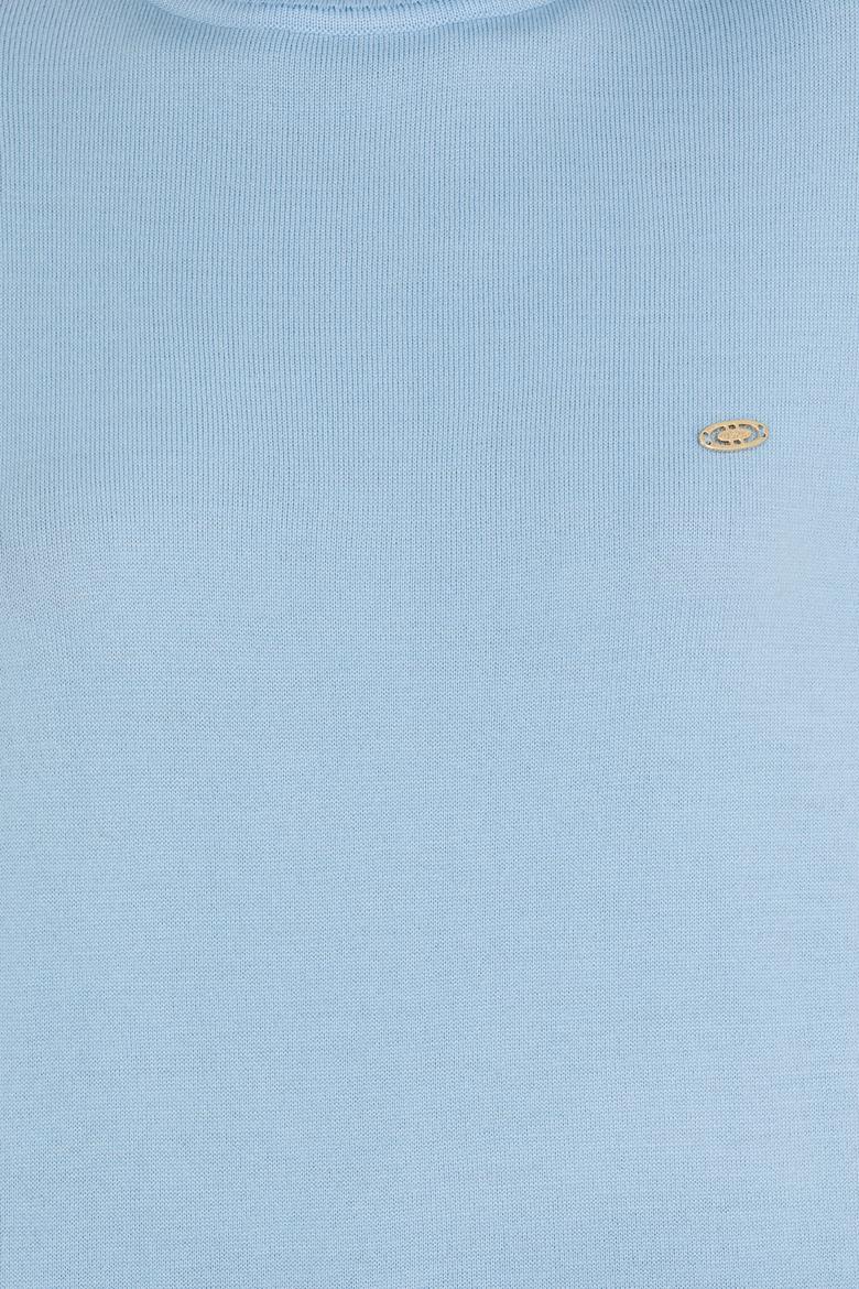 Kadın Mavi Balıkçı Yaka Kazak - 50258080014