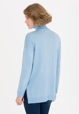 Kadın Mavi Balıkçı Yaka Kazak - 50258080014