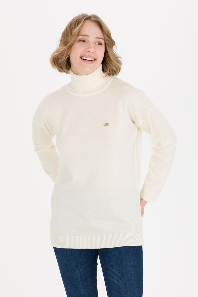 Kadın Krem Balıkçı Yaka Kazak - 50258080030