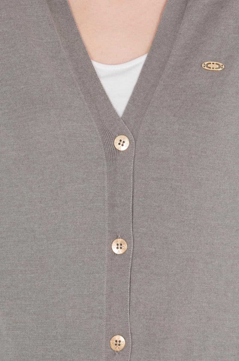 Kadın Gri Melanj Basic Triko Hırka