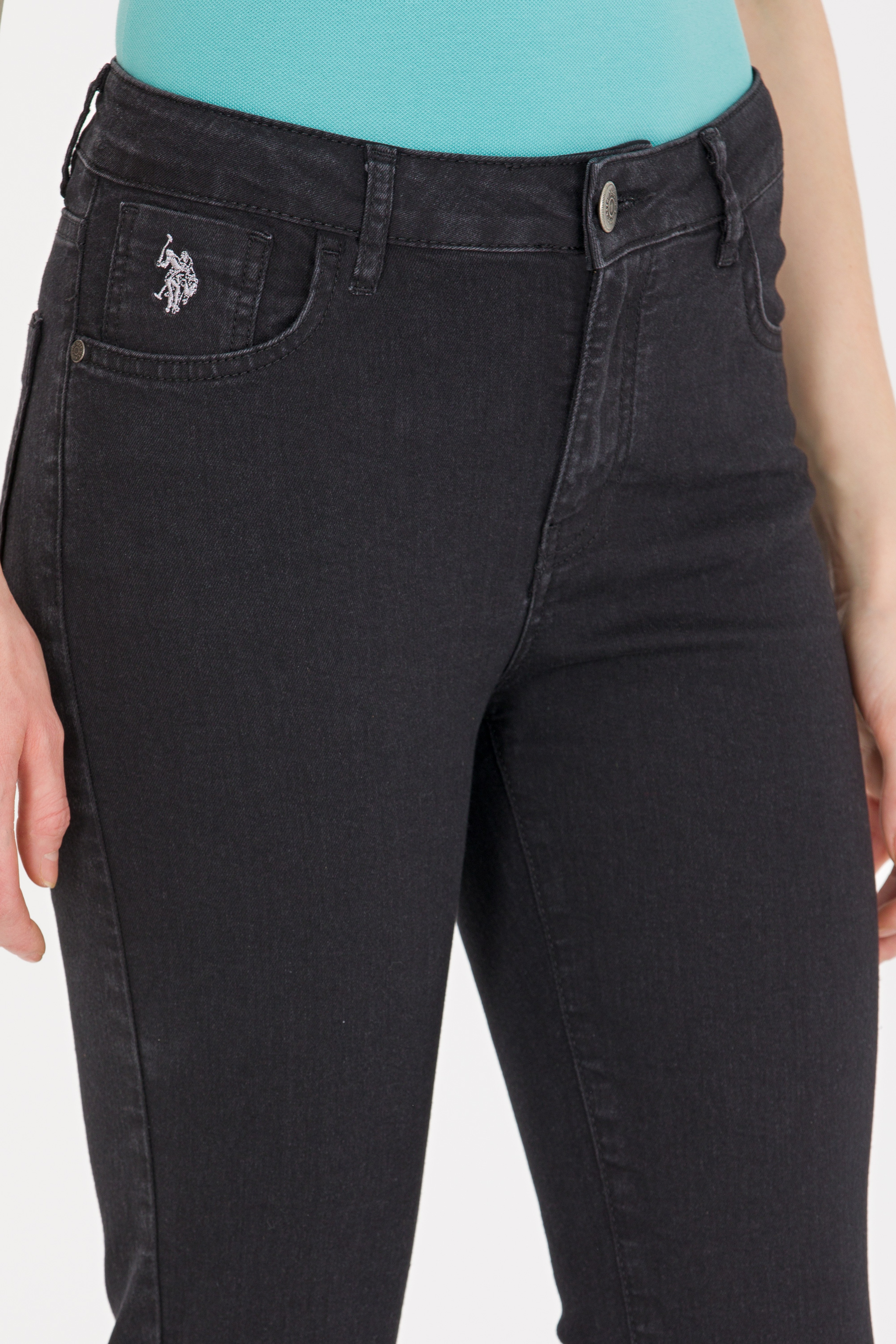 Kadın Siyah Toothpick Fit Jean Pantolon - Image 5