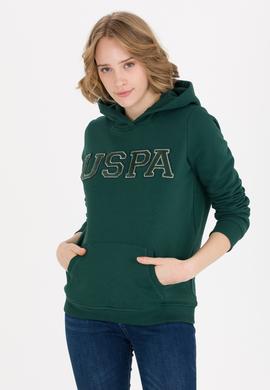Kadın Yeşil Kapüşonlu Basic Sweatshirt - 50261254080