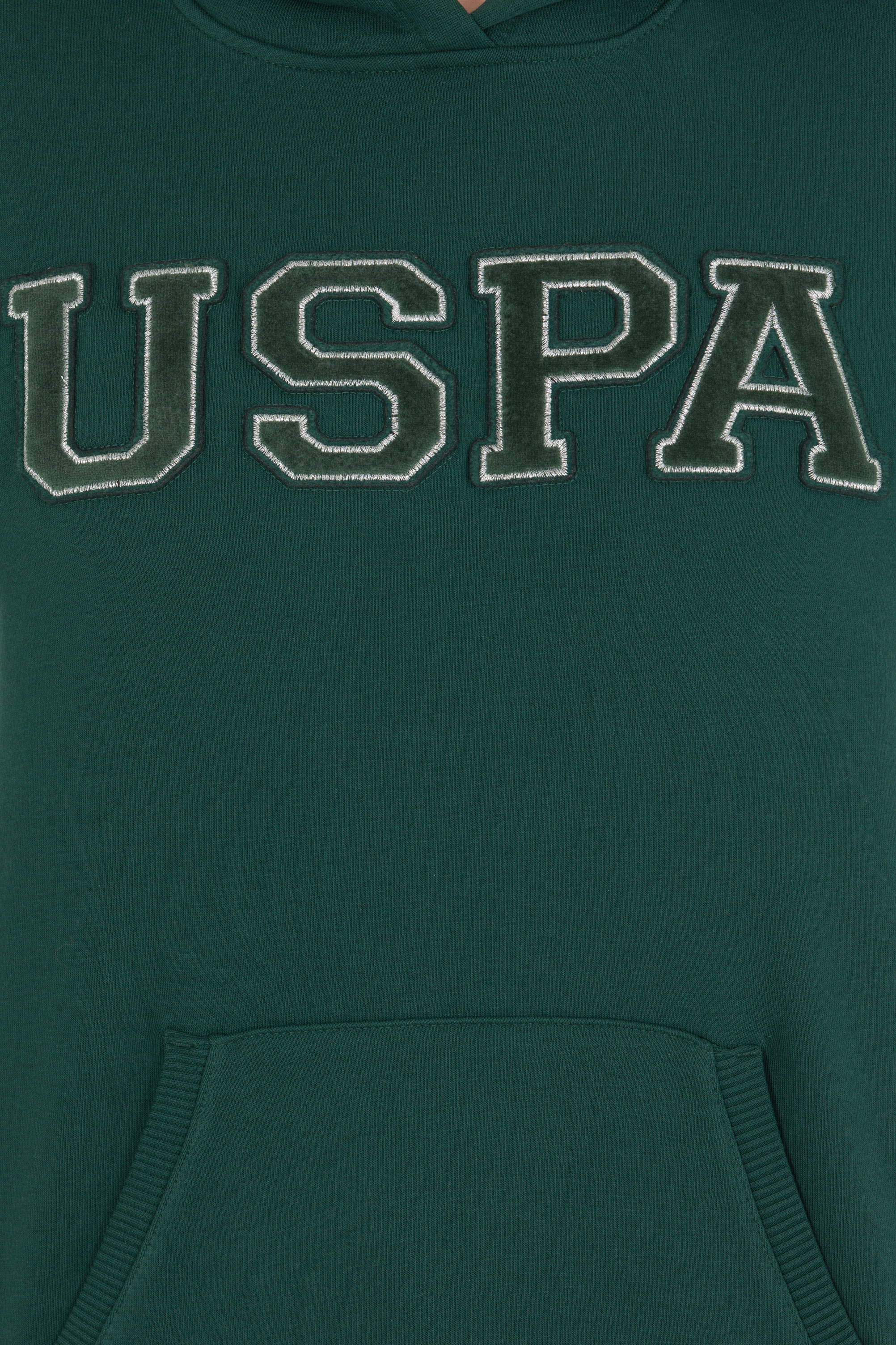 Kadın Yeşil Kapüşonlu Basic Sweatshirt - Image 6