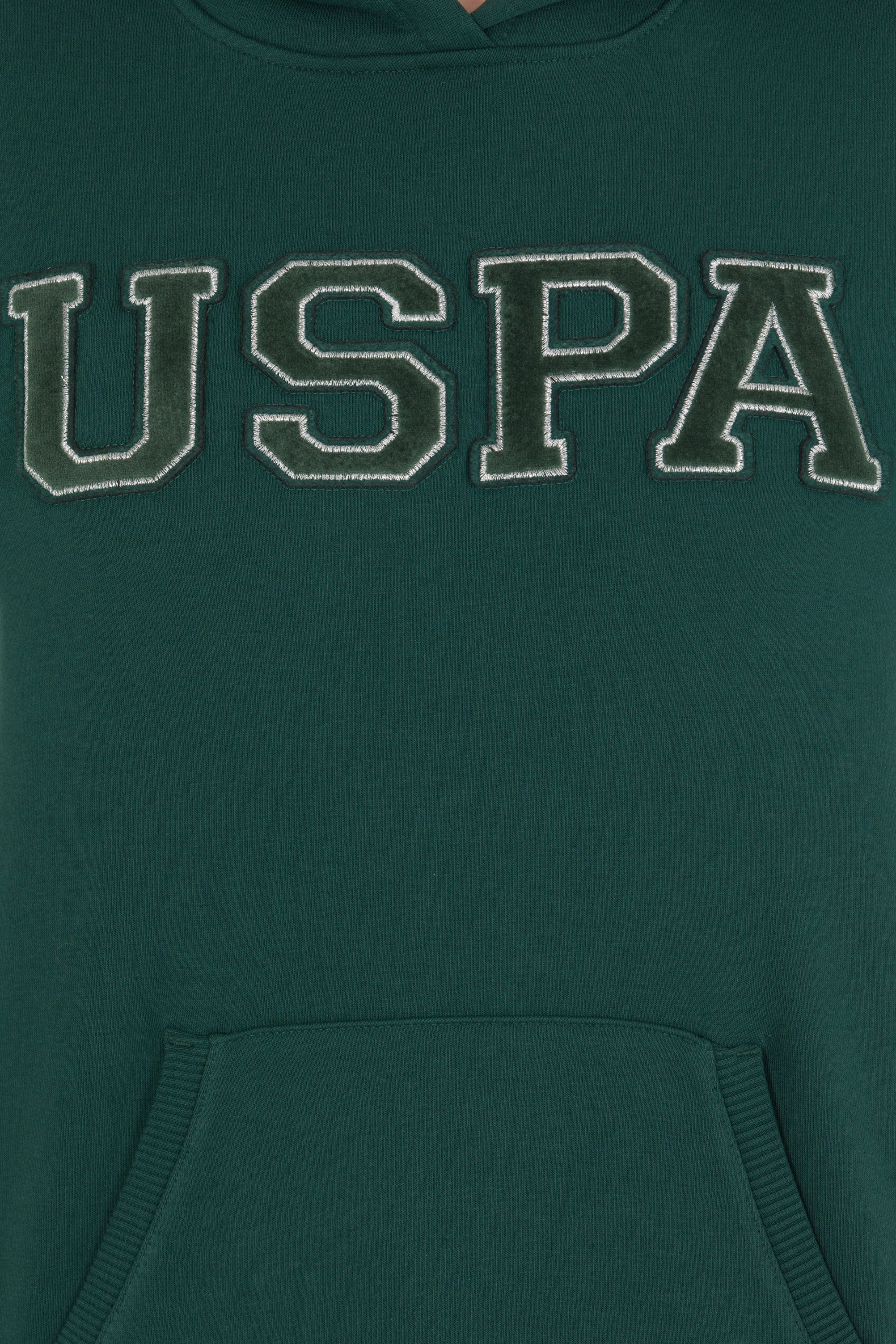 Kadın Yeşil Kapüşonlu Basic Sweatshirt