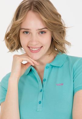 Kadın Mint Basic Polo Yaka Tişört - 50266348016