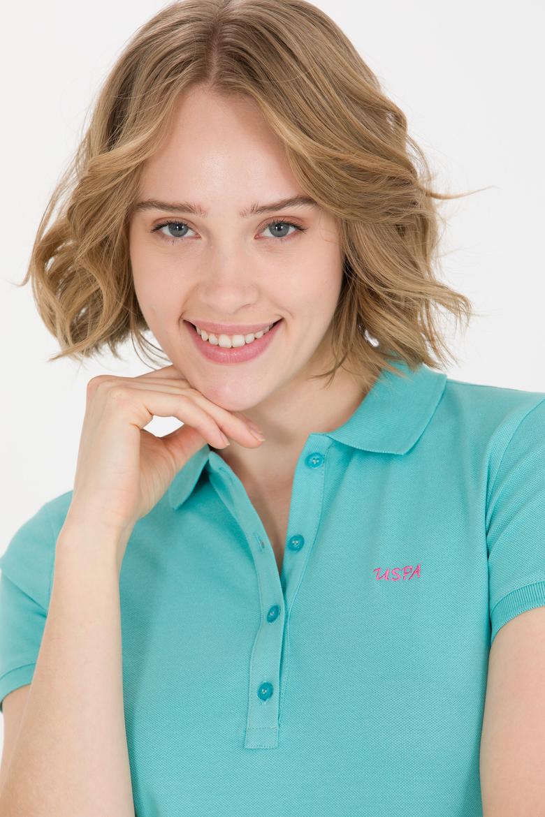 Kadın Mint Basic Polo Yaka Tişört - 50266348016