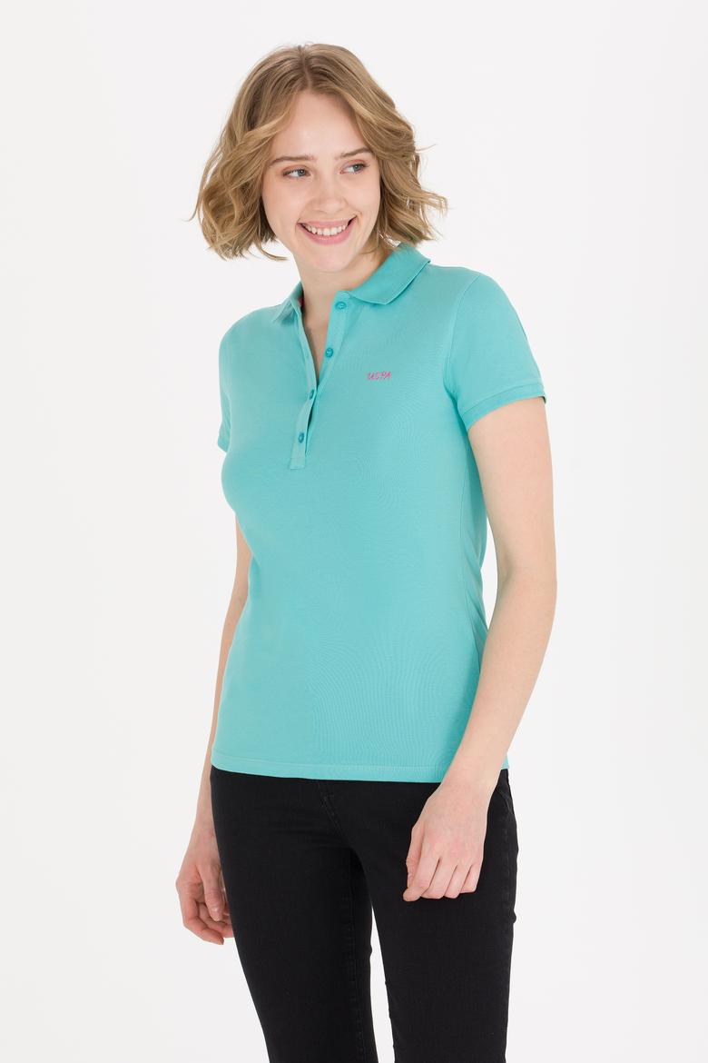 Kadın Mint Basic Polo Yaka Tişört - 50266348016