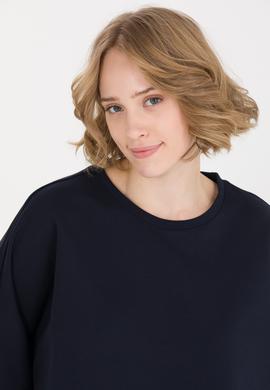 Kadın Lacivert Bisiklet Yaka Sweatshirt - 50254397005