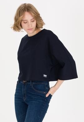 Kadın Lacivert Bisiklet Yaka Sweatshirt - 50254397005