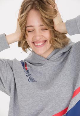 Kadın Gri Melanj Sweatshirt - 50256433005