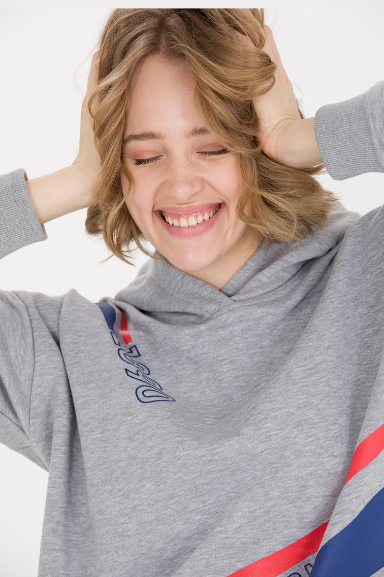 Kadın Gri Melanj Sweatshirt - 50256433005