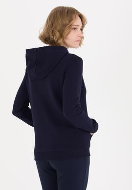 Kadın Lacivert Kapüşonlu Basic Sweatshirt - 50261254008