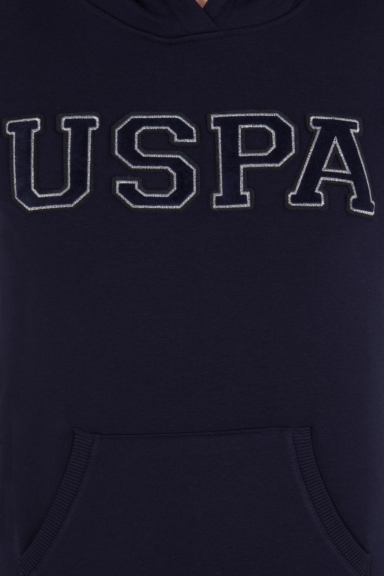 Kadın Lacivert Kapüşonlu Basic Sweatshirt - 50261254008