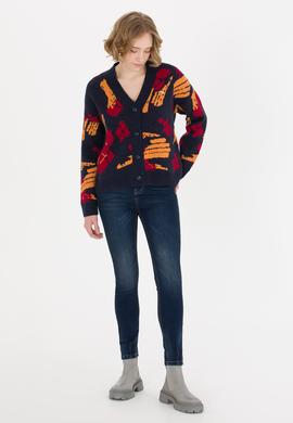 Kadın Lacivert Triko Hırka - 50256618004