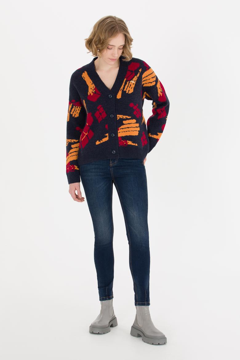 Kadın Lacivert Triko Hırka - 50256618004