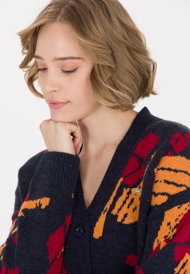 Kadın Lacivert Triko Hırka - 50256618004