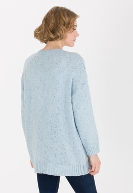 Kadın Mavi Triko Hırka - 50253227014