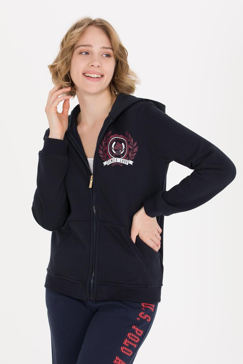 Kadın Lacivert Kapüşonlu Sweatshirt - 50254401005