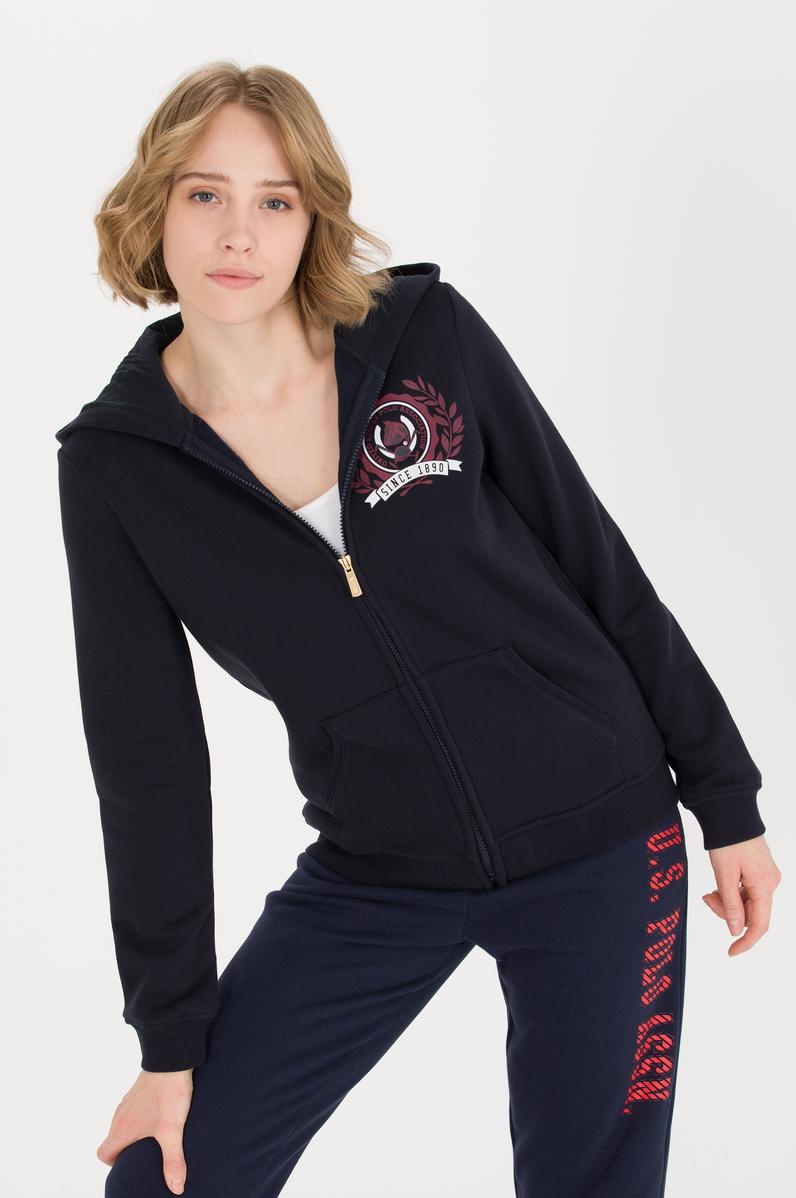 Kadın Lacivert Kapüşonlu Sweatshirt