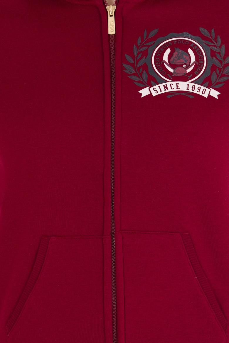 Kadın Vişne Fermuarlı Sweatshirt - 50254401011