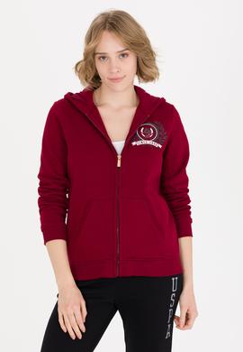 Kadın Vişne Fermuarlı Sweatshirt - 50254401011