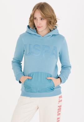 Kadın Mavi Kapüşonlu Sweatshirt - 50256250021