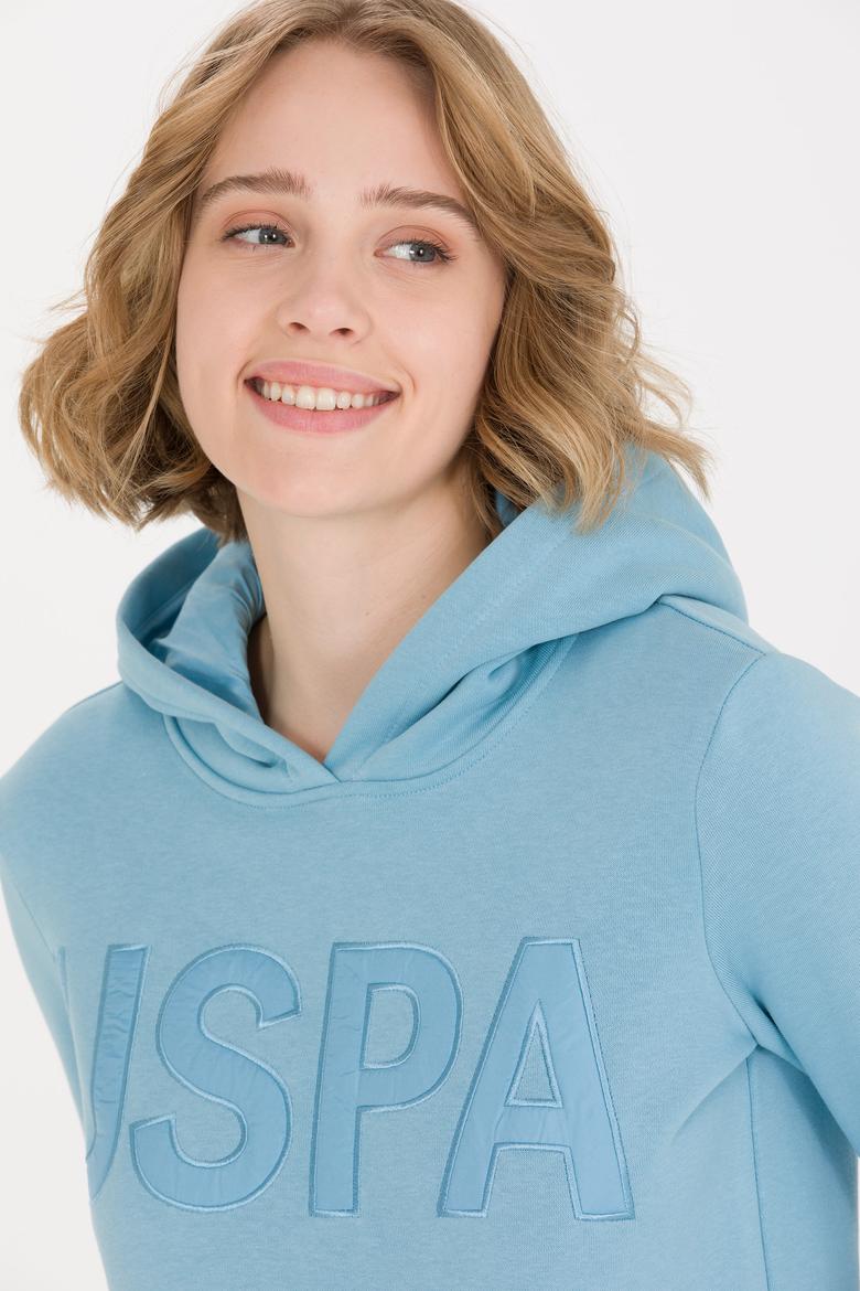 Kadın Mavi Kapüşonlu Sweatshirt - 50256250021