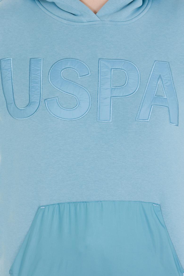 Kadın Mavi Kapüşonlu Sweatshirt - 50256250021