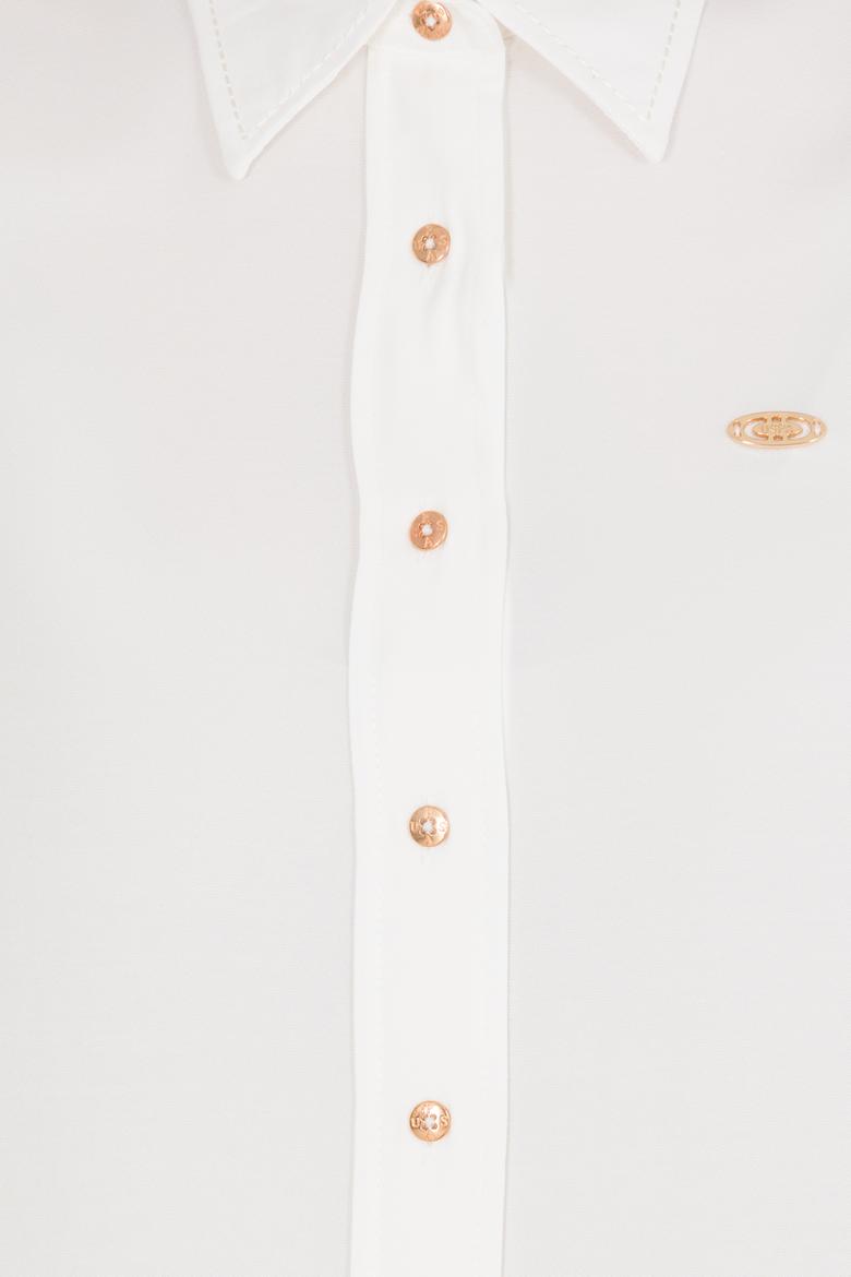 Kadın Ekru Uzun Kollu Gömlek - 50255305035