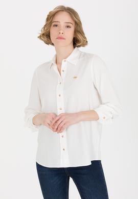 Kadın Ekru Uzun Kollu Gömlek - 50255305035