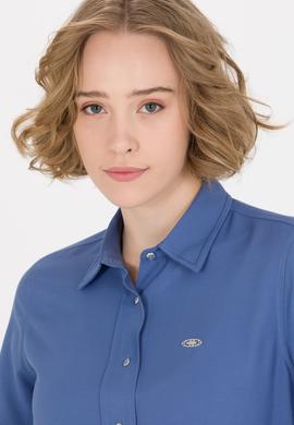 Kadın Lacivert Uzun Kollu Gömlek - 50255305043