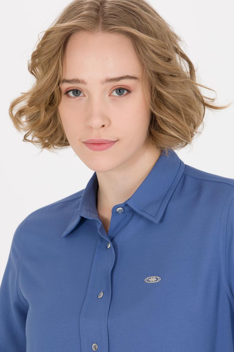 Kadın Lacivert Uzun Kollu Gömlek - 50255305043