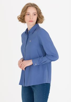 Kadın Lacivert Uzun Kollu Gömlek - 50255305043