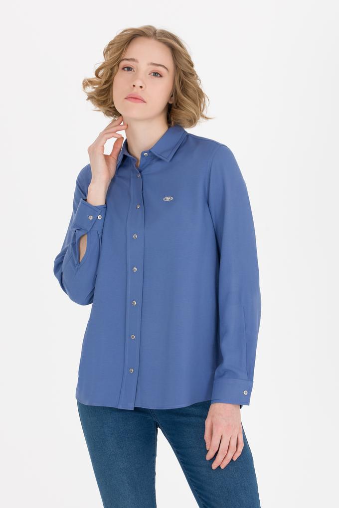Kadın Lacivert Uzun Kollu Gömlek