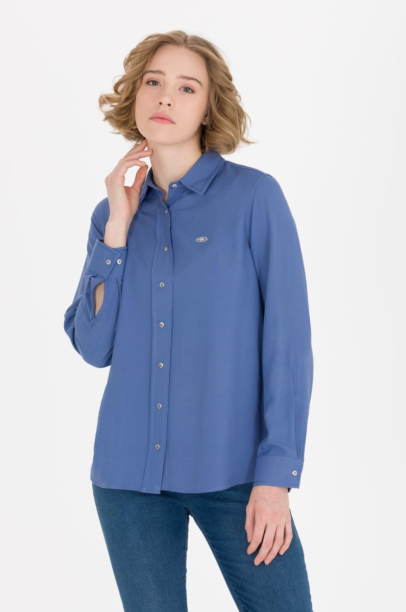 Kadın Lacivert Uzun Kollu Gömlek
