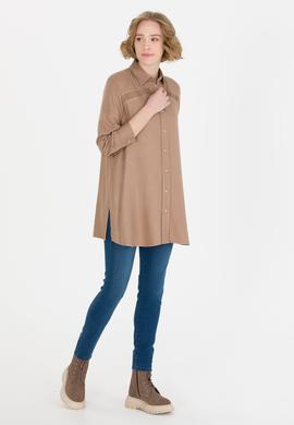 Kadın Camel Uzun Kollu Gömlek - 50254435015
