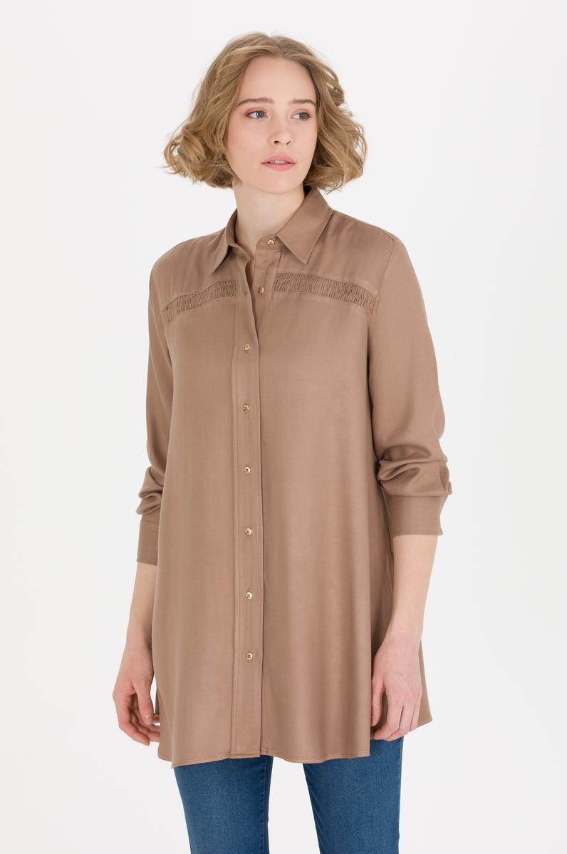 Kadın Camel Uzun Kollu Gömlek