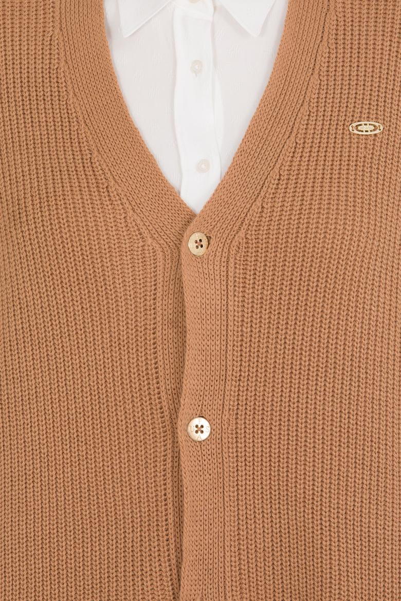 Kadın Camel Melanj Triko Hırka - 50257809034