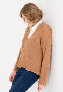 Kadın Camel Melanj Triko Hırka - 50257809034