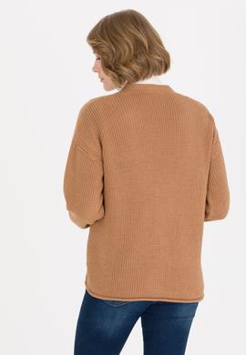 Kadın Camel Melanj Triko Hırka - 50257809034