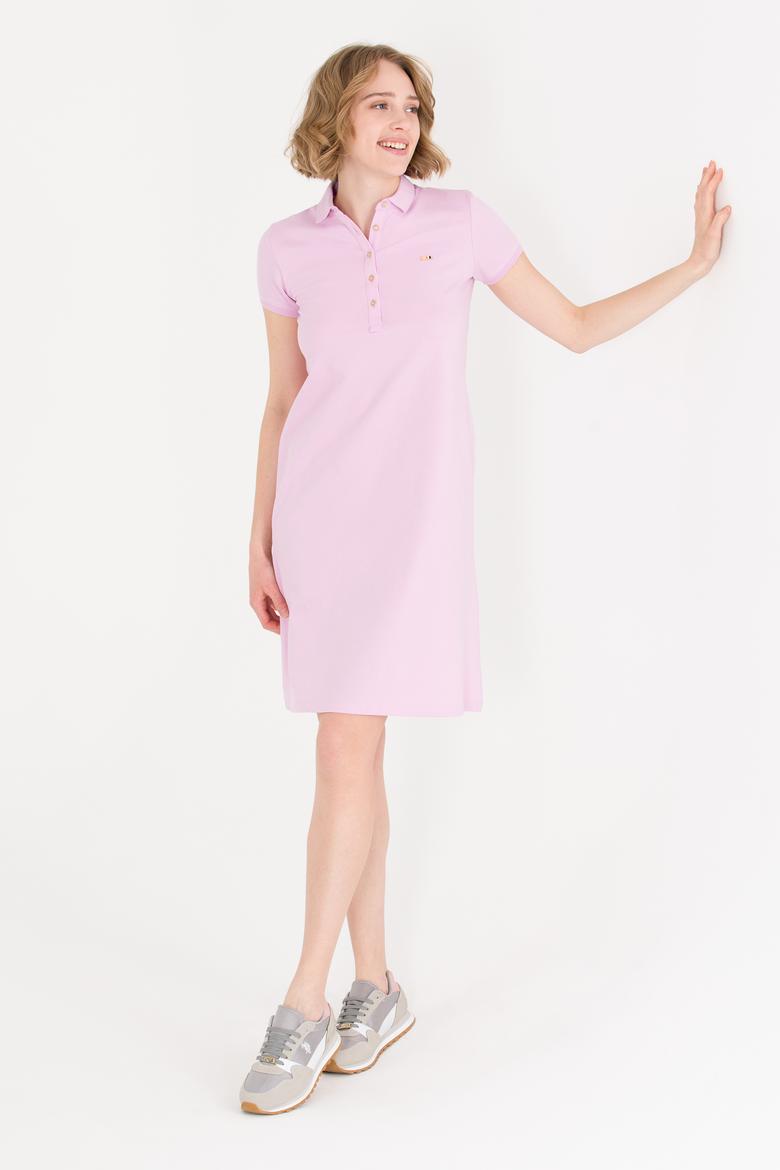 Kadın Manolya Polo Yaka Örme Elbise - 50269546032