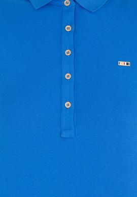 Kadın Saks Polo Yaka Örme Elbise - 50269546037