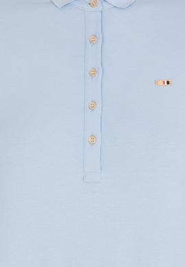 Kadın Açık Mavi Polo Yaka Örme Elbise - 50269546053