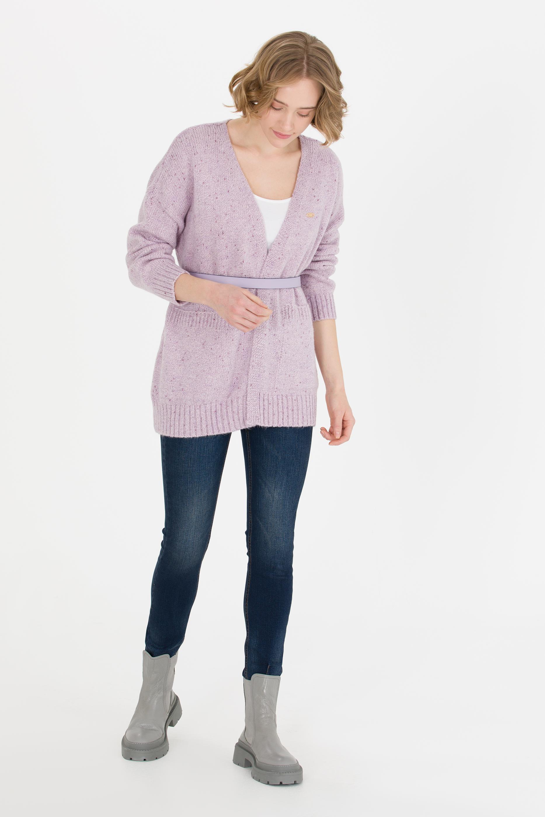 Kadın Manolya Triko Hırka