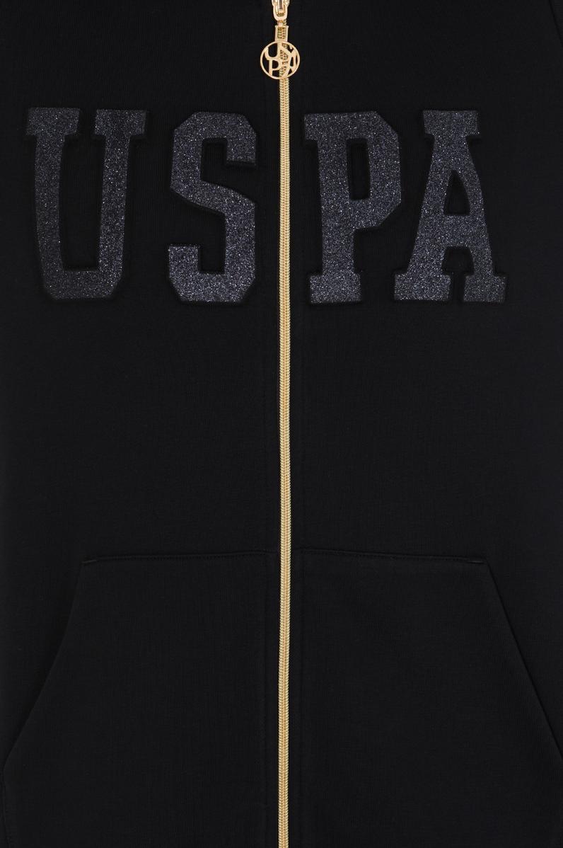 Kadın Siyah Fermuarlı Sweatshirt