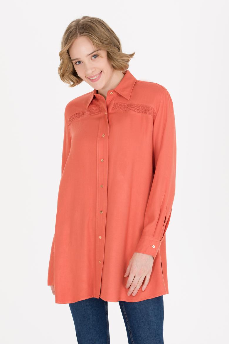 Kadın Kiremit Uzun Kollu Gömlek - 50254435005