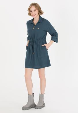 Kadın İndigo Dokuma Elbise - 50253678026