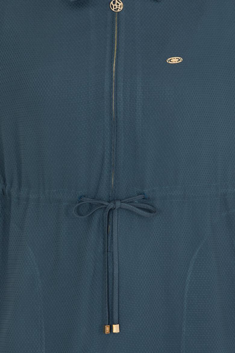 Kadın İndigo Dokuma Elbise - 50253678026