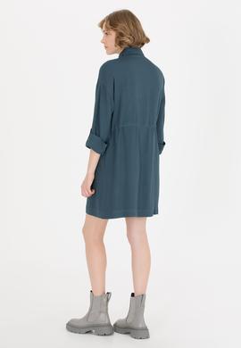 Kadın İndigo Dokuma Elbise - 50253678026